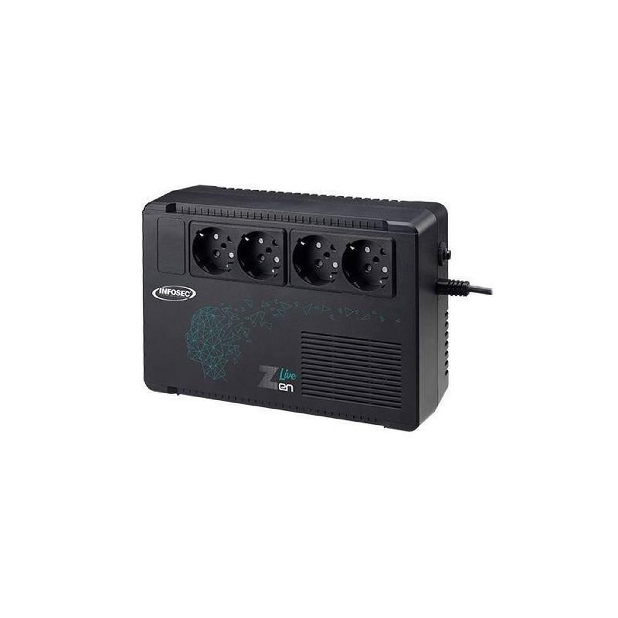 Voir la diapositive 3 : Infosec INFOSEC Zen Live 500 - Onduleur Line Interactive 500 VA 4 Prises FR/SCHUKO - Garantie 2 ans