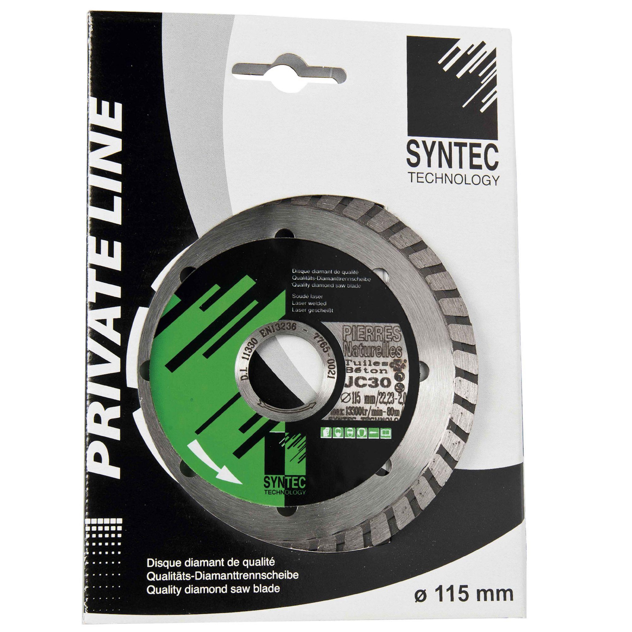Voir la diapositive 2 : SYNTEC TECHNOLOGY Disque diamant turbo Ø 115 mm