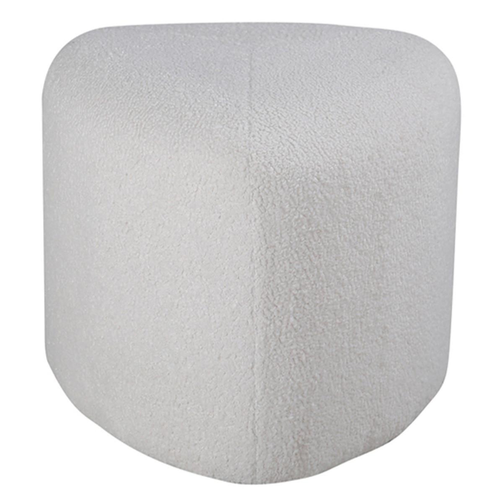 Paris Prix Pouf tissu bouclette  peg  46cm blanc