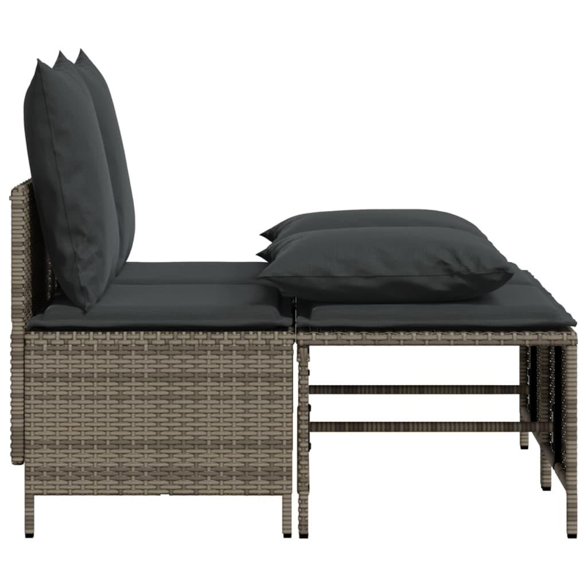 Voir la diapositive 4 : VIDAXL Salon de jardin 4 pcs avec coussins gris resine tressee