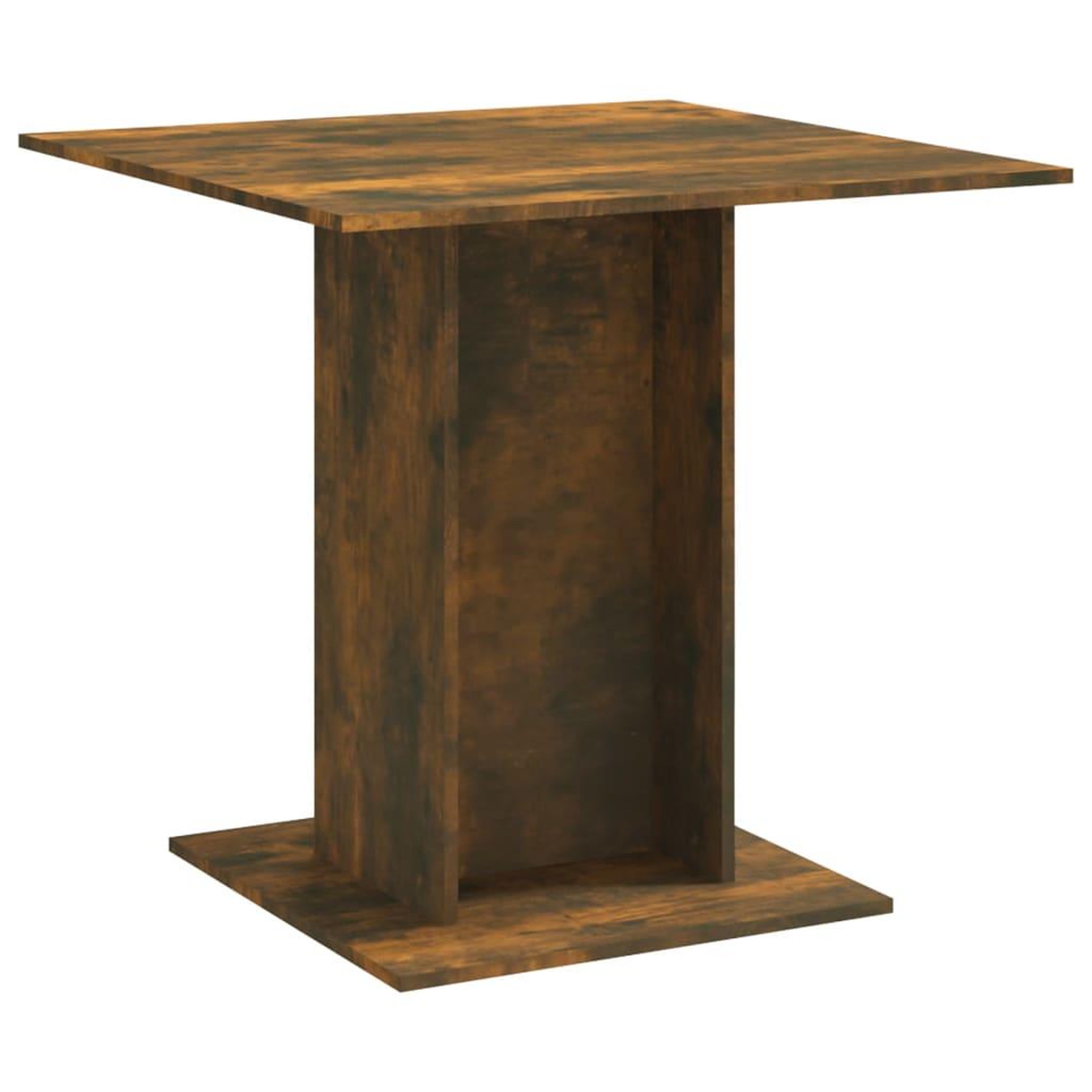 Voir la diapositive 2 : VIDAXL Table a dîner Chene fume 80x80x75 cm Bois d'ingenierie