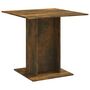 Voir la diapositive 2 : VIDAXL Table a dîner Chene fume 80x80x75 cm Bois d'ingenierie