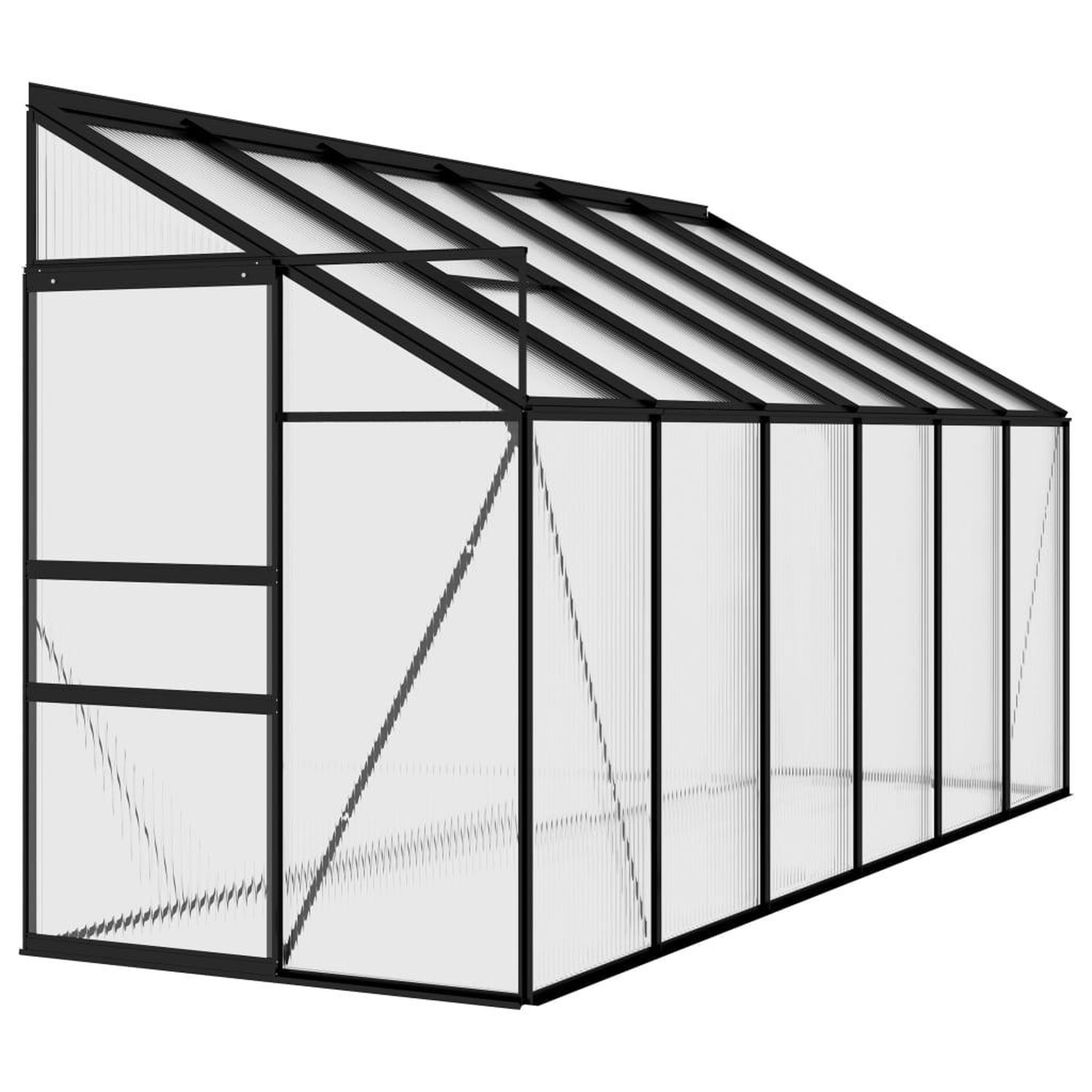 Voir la diapositive 2 : VIDAXL Serre Anthracite Aluminium 7,44 m³
