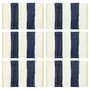 VIDAXL Napperons 6 pcs Chindi Bande Bleu et blanc 30 x 45 cm