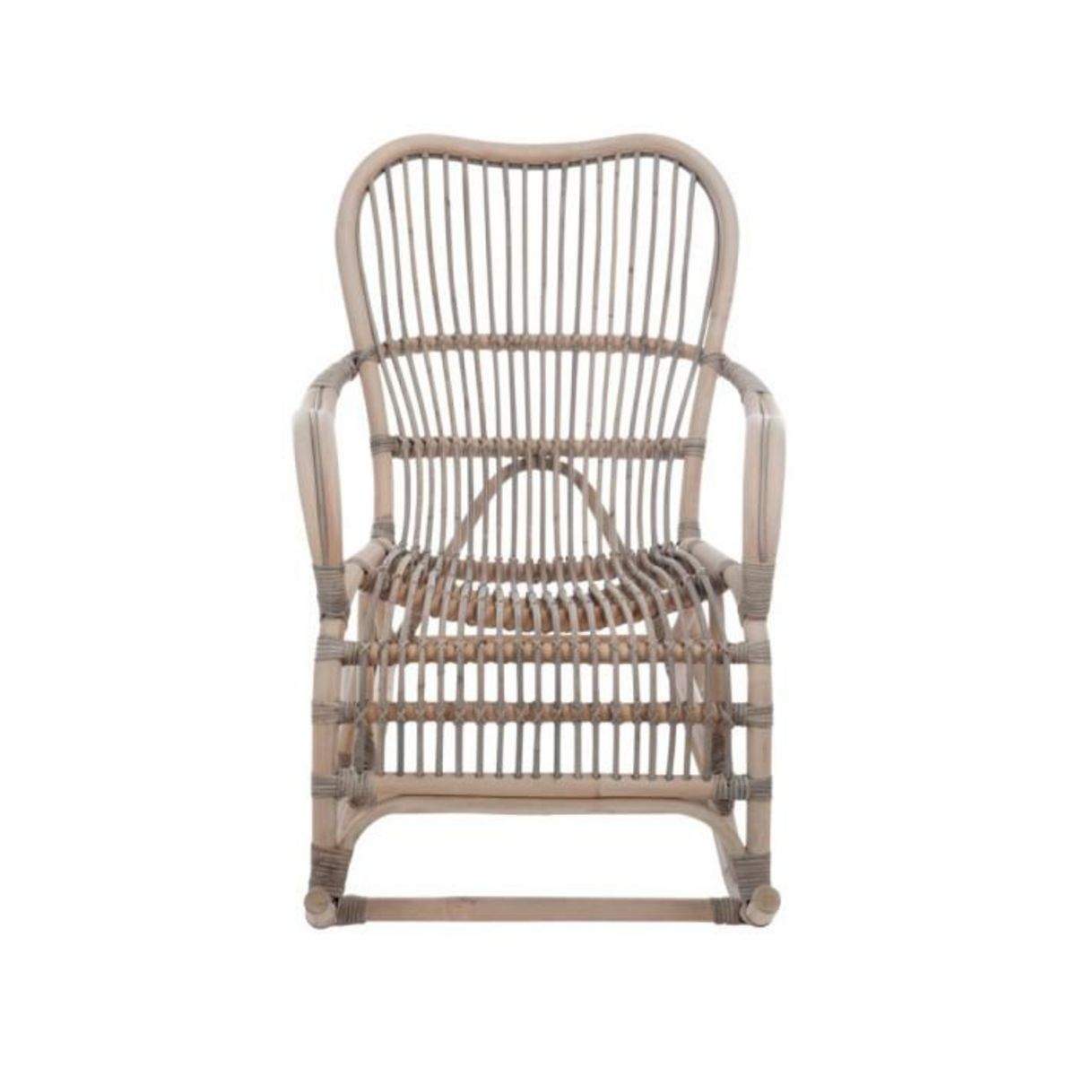 Paris Prix Fauteuil à Bascule en Rotin  Washi  110cm Gris