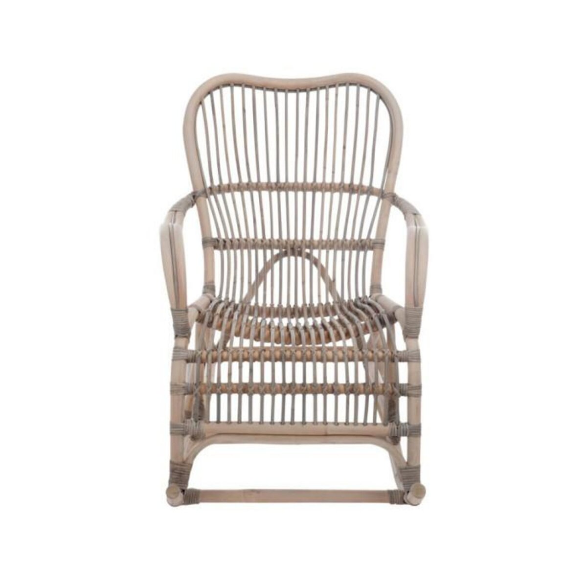 Paris Prix Fauteuil à Bascule en Rotin  Washi  110cm Gris