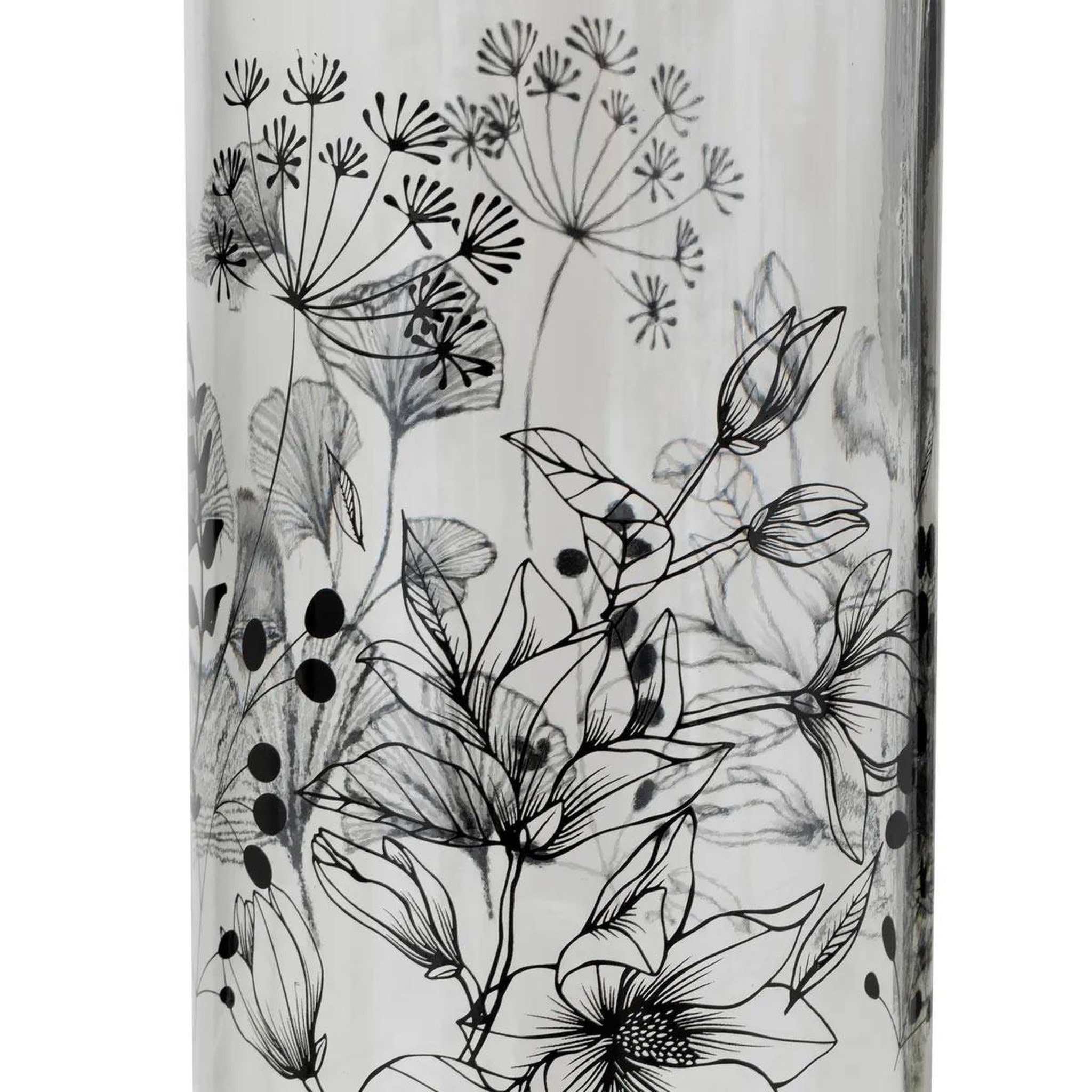 Voir la diapositive 3 : SECRET DE GOURMET Bouteille limonade en verre  white floral  1l transparent