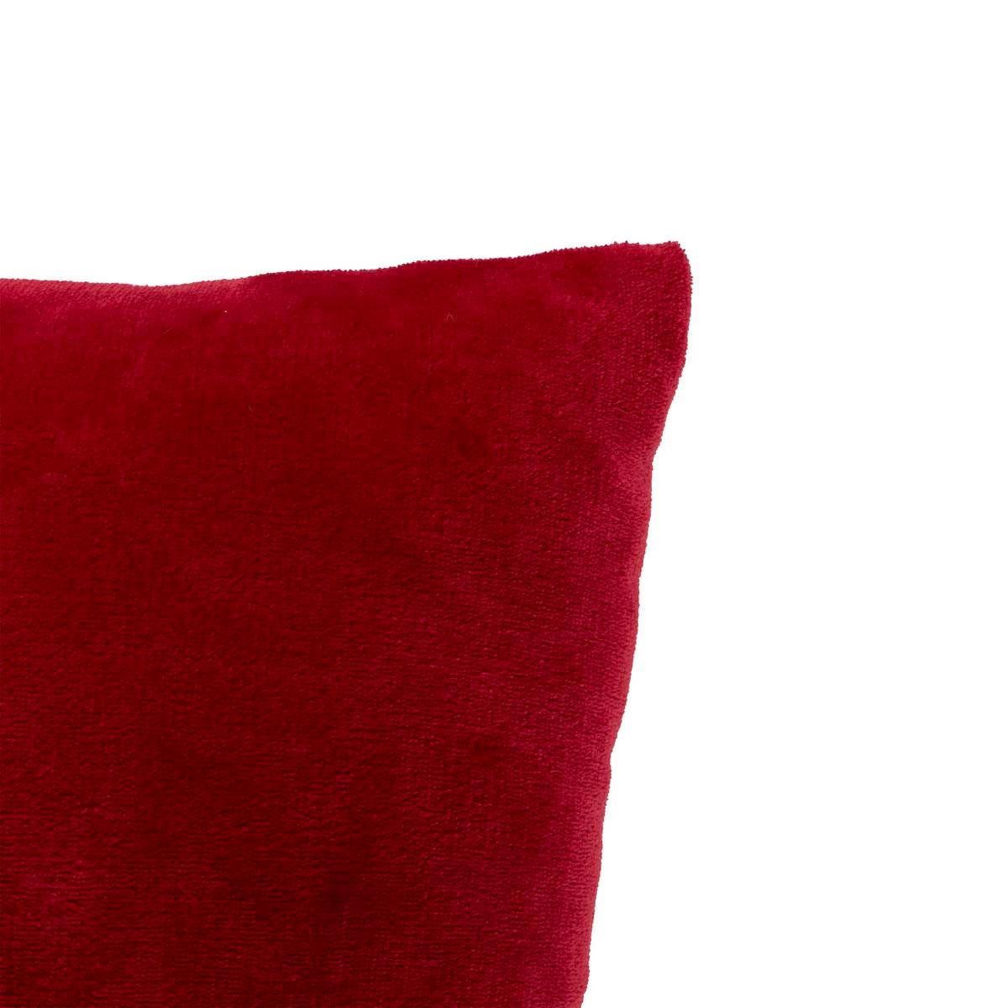 Voir la diapositive 3 : ATMOSPHERA Coussin en flanelle uni  ollis  38x38cm rouge
