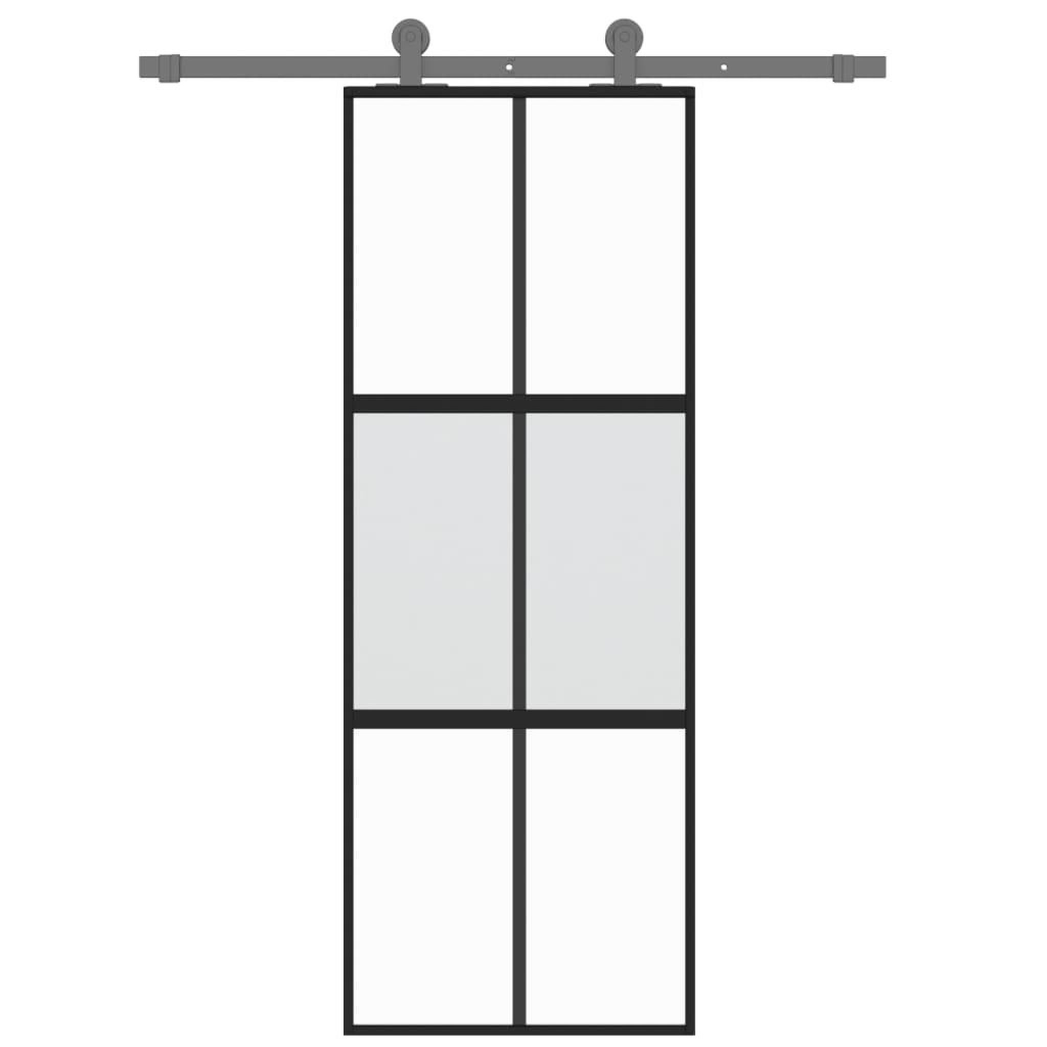 Voir la diapositive 3 : VIDAXL Porte coulissante noir 76x205 cm verre trempe aluminium