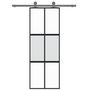 Voir la diapositive 3 : VIDAXL Porte coulissante noir 76x205 cm verre trempe aluminium