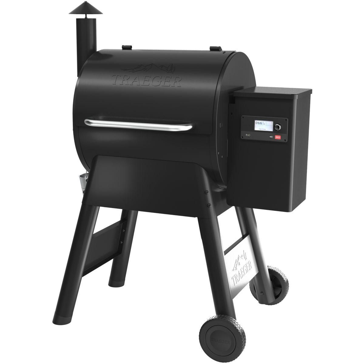 TRAEGER Barbecue pellet Pro 575 noir sur chariot, grille haute 56x18 cm, grille basse 56x48 cm