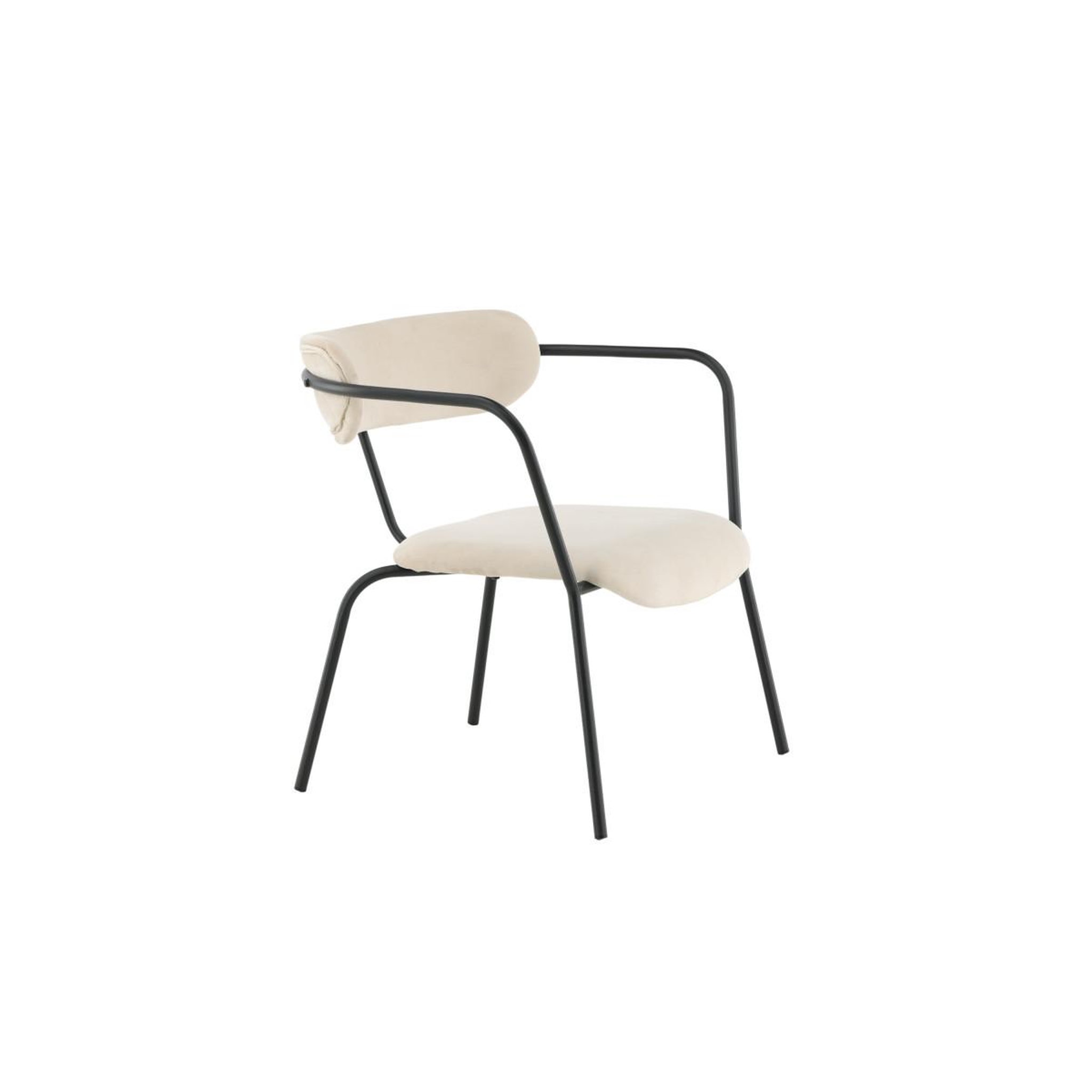 Voir la diapositive 3 : Paris Prix Fauteuil design velours  duffy  69cm beige