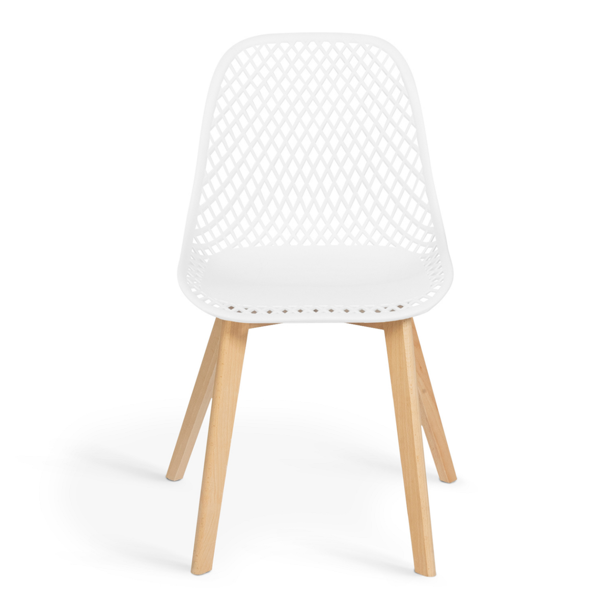 ID MARKET Lot de 4 chaises MANDY blanches pour salle à manger