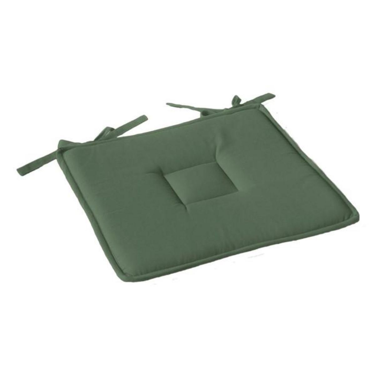 Paris Prix Galette de Chaise Uni  Panama  40x40cm Vert Gris