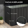 Voir la diapositive 4 : OUTSUNNY Coffre de rangement jardin capacité 450L - vérin à gaz, roulettes, poignée - acier PP anthracite