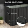Voir la diapositive 4 : OUTSUNNY Coffre de rangement jardin capacité 450L - vérin à gaz, roulettes, poignée - acier PP anthracite