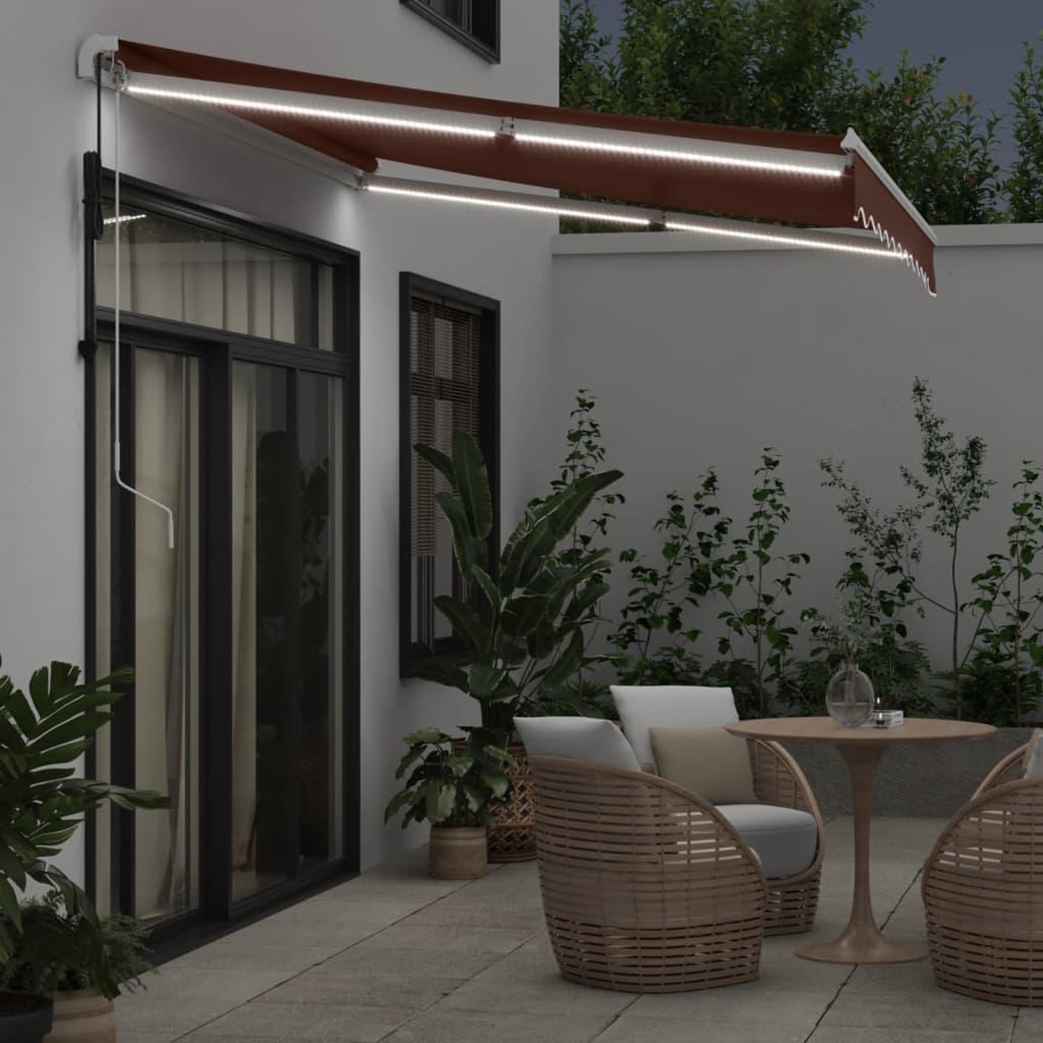 Voir la diapositive 3 : VIDAXL Auvent retractable automatique avec LED marron 300x250 cm