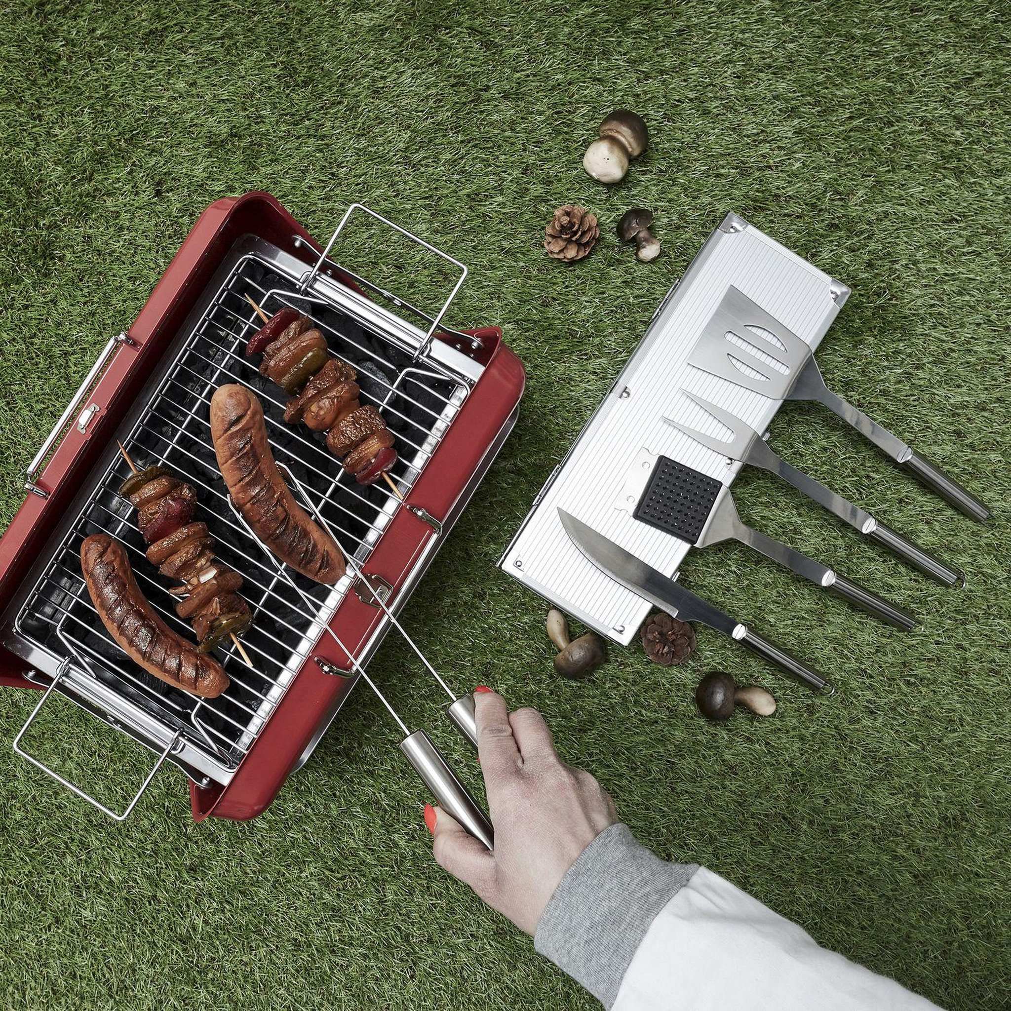 Voir la diapositive 4 : TOILINUX Mallette de set de barbecue en acier inoxydable