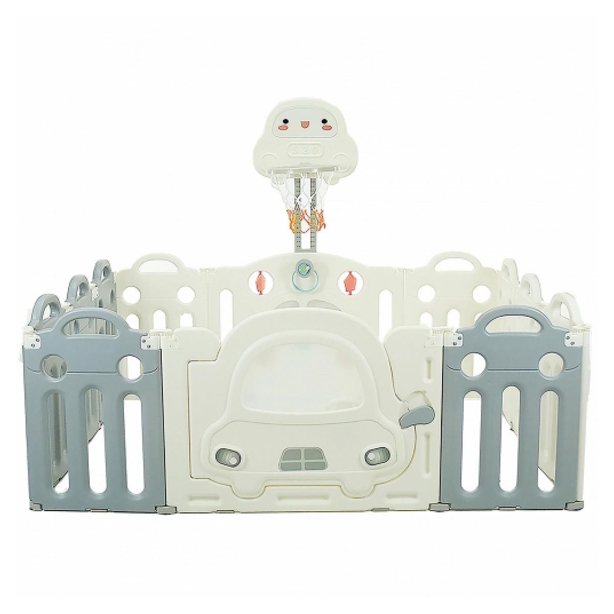 Asalvo Parc Montessori pour Bébés en Blanc et Bleu - Sécurisé et Écologique