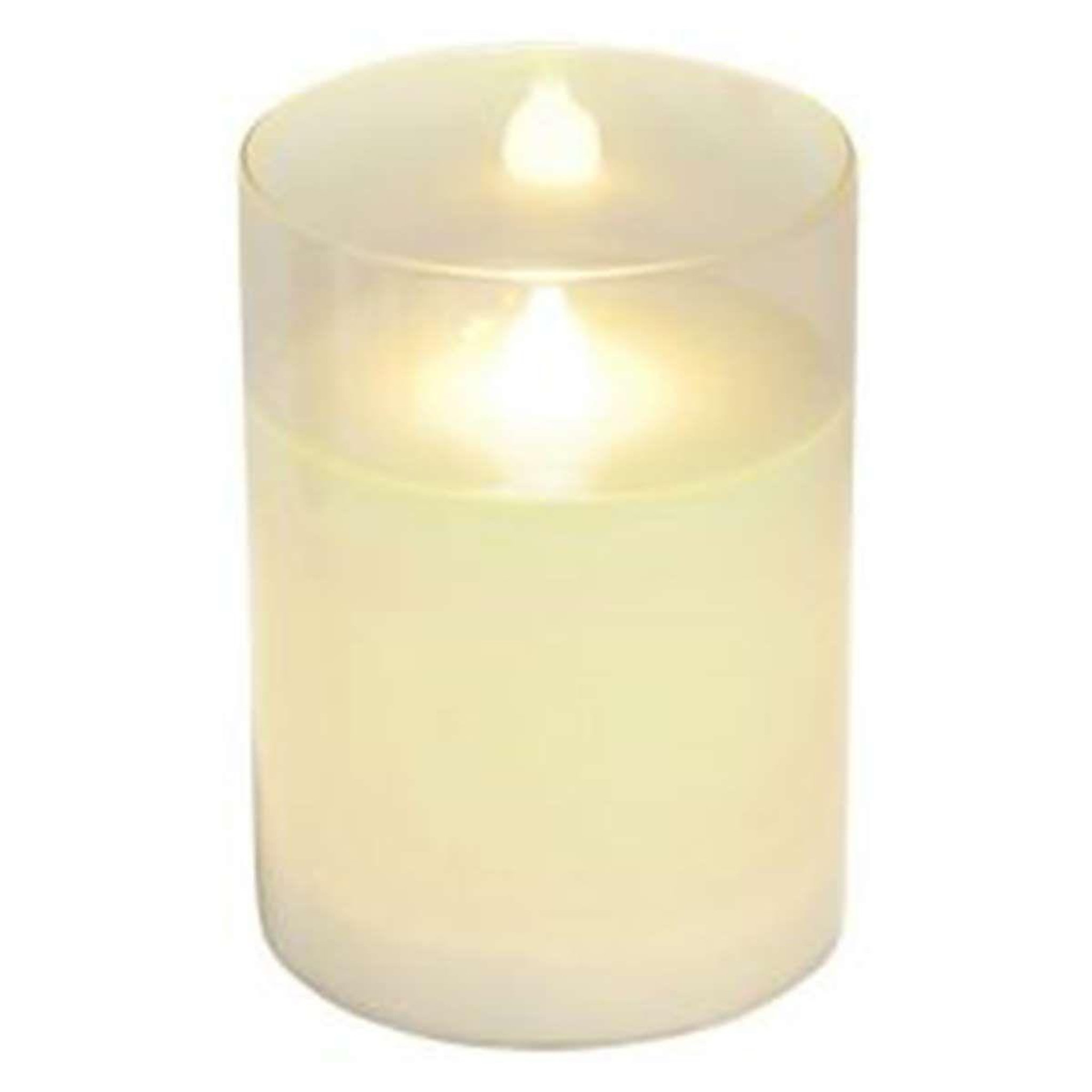 HOMEA Bougie Ronde LED  Verrine  10cm Blanc