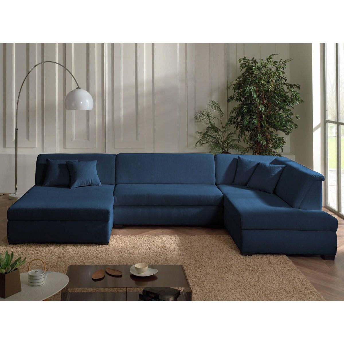 LISA DESIGN Malcom - canapé panoramique d'angle droit - en velours côtelé