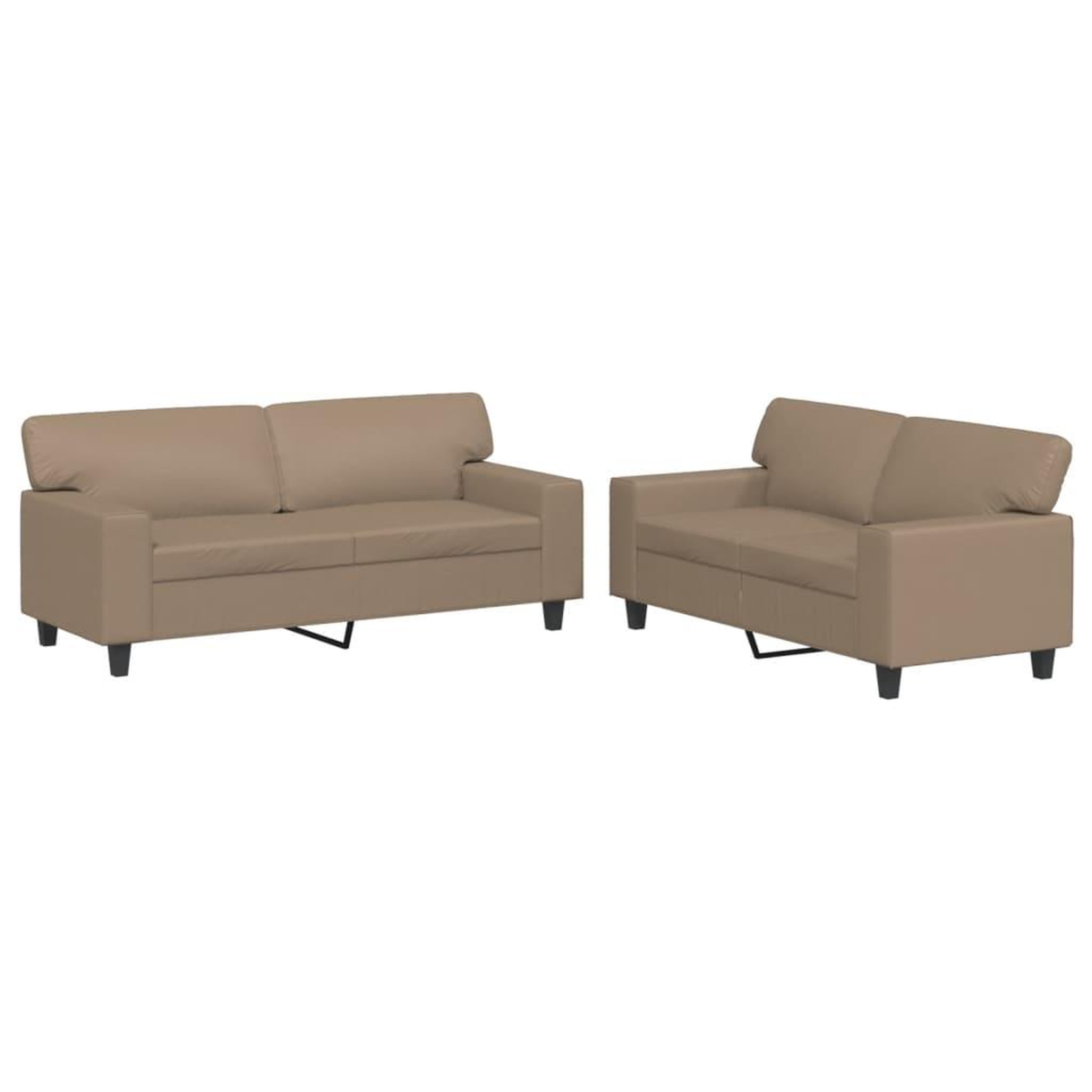 Voir la diapositive 2 : VIDAXL Ensemble de canapes 2 pcs cappuccino similicuir