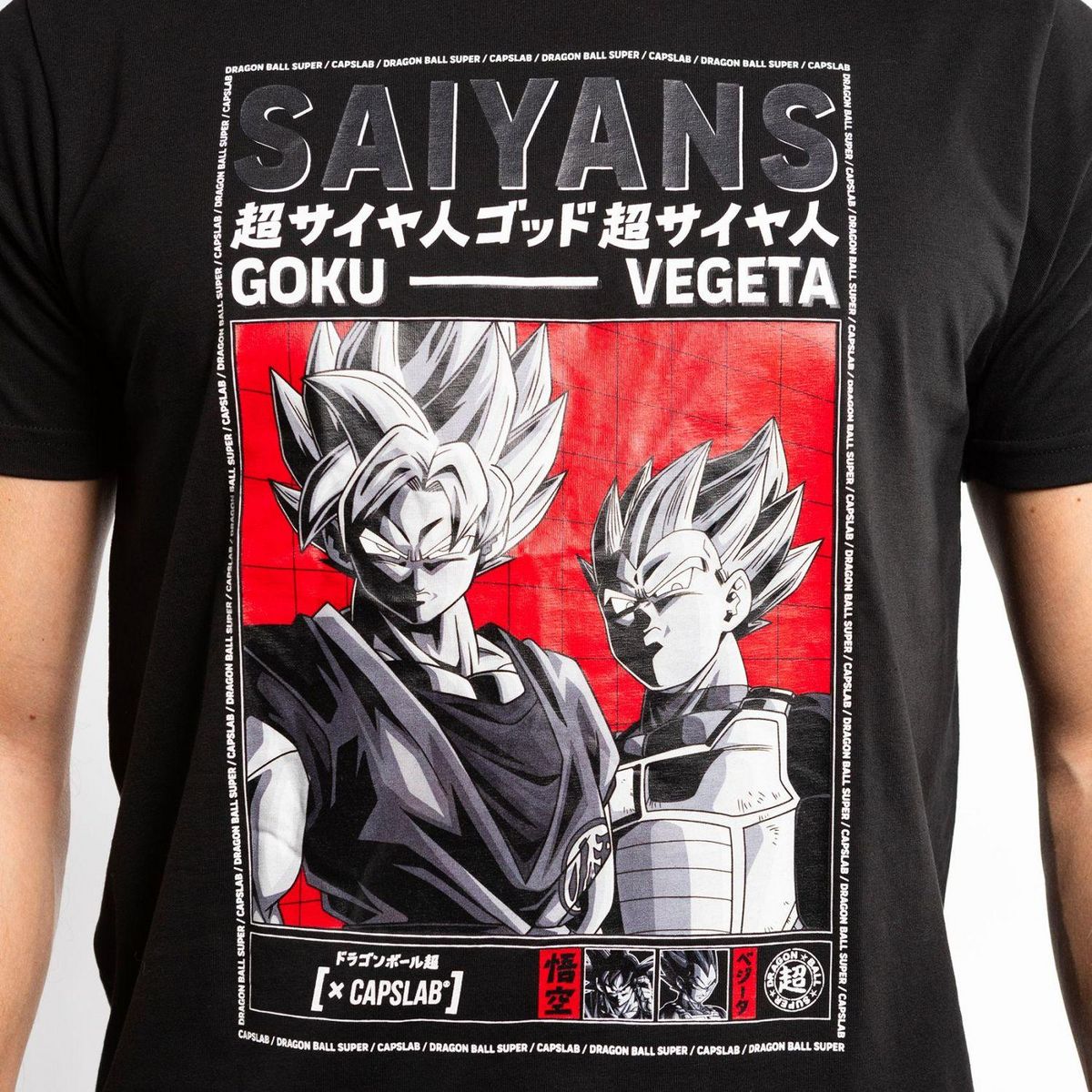 CAPSLAB T-shirt homme regular fit avec print Dragon Ball Super Saiyans