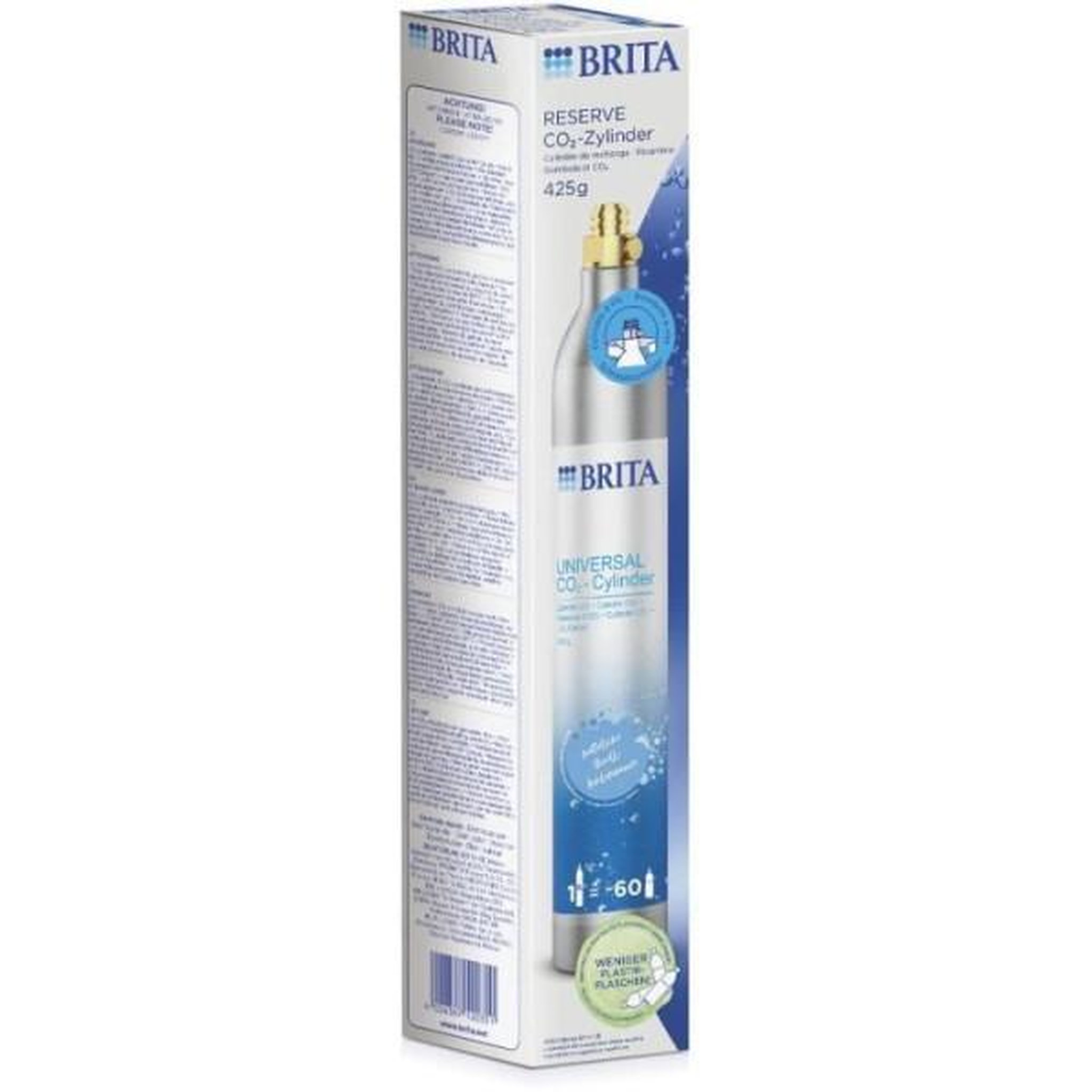 Brita Machine a Soda Cylindre CO2 de réserve BRITA - Pour machines a eau pétillante - Gazéifie jusqu'a 60L d'eau pétillante