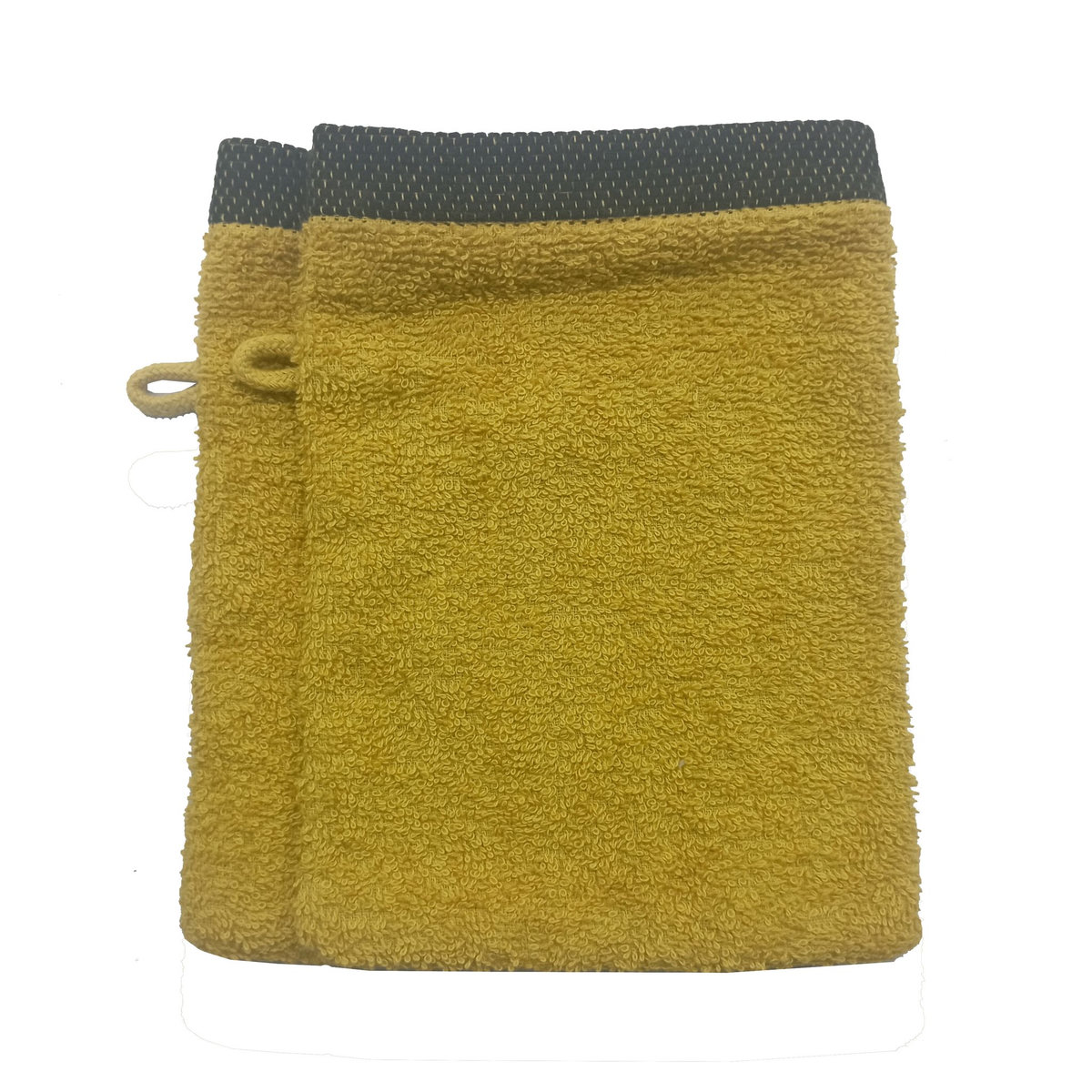 ACTUEL Lot de 2 gants de toilette uni en  coton 450GSM