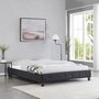 IDIMEX Lit double futon CORSE lit adulte avec sommier queen size 160 x 200 cm couchage 2 places / 2 personnes, revêtement en tissu noir