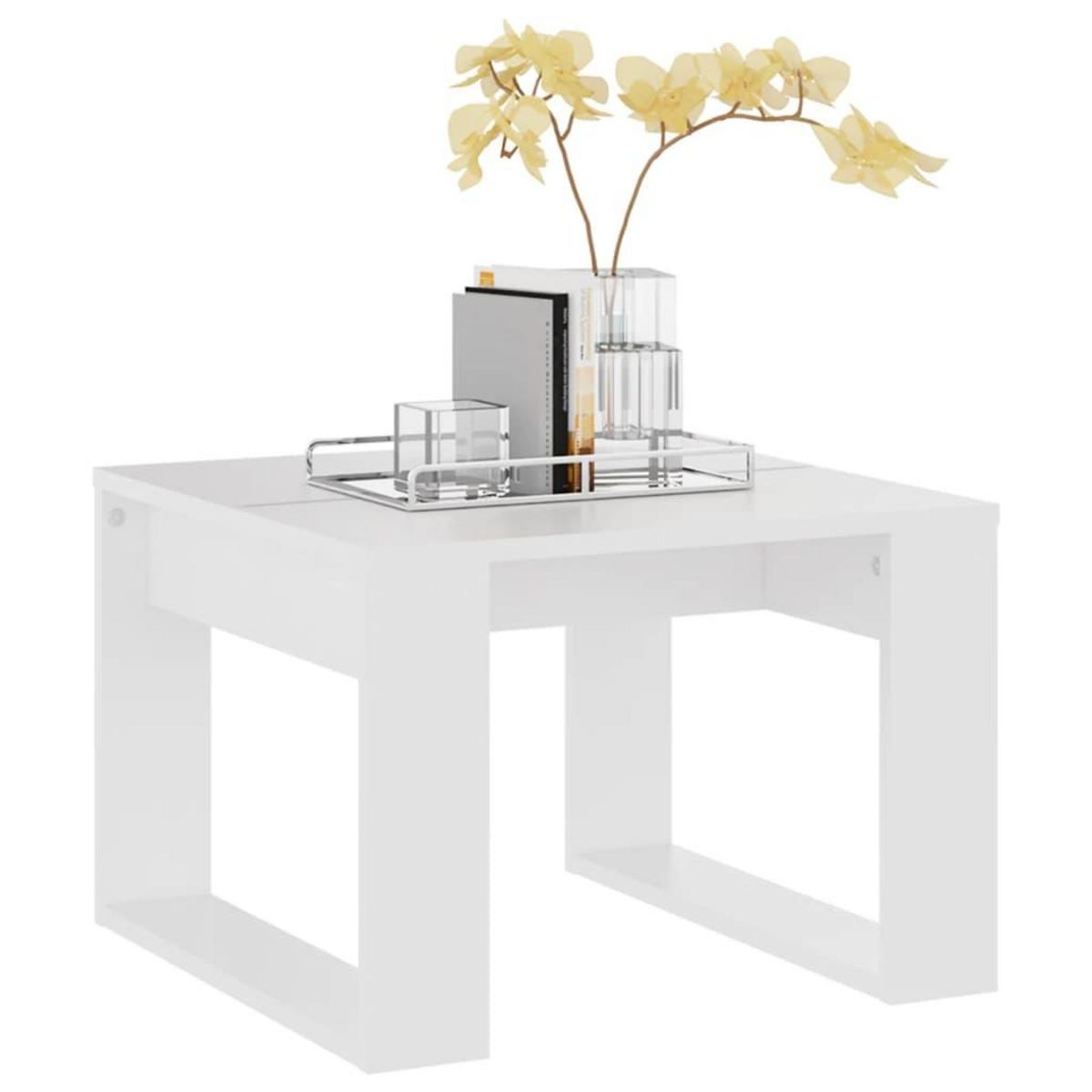 VIDAXL Table d'appoint Blanc 50x50x35 cm Bois d'ingenierie