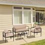 Voir la diapositive 2 : OUTSUNNY Ensemble salon de jardin 4 places 4 pièces avec coussins beige