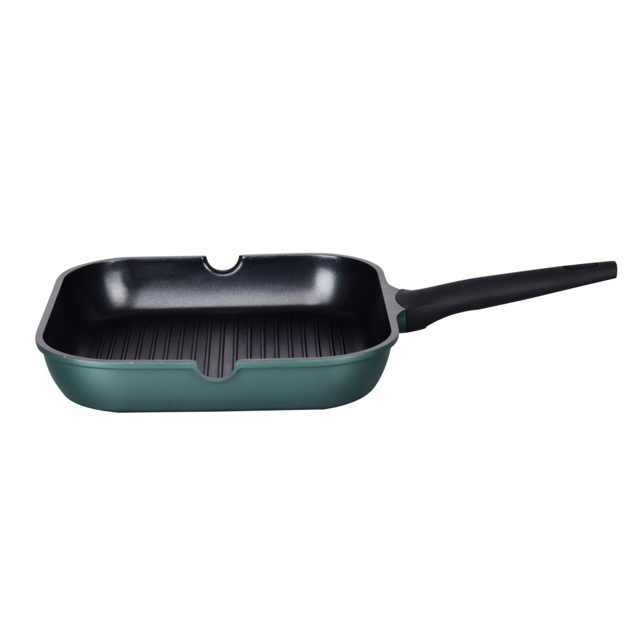 Voir la diapositive 1 : Grill carré 28cm en fonte d'aluminium vert