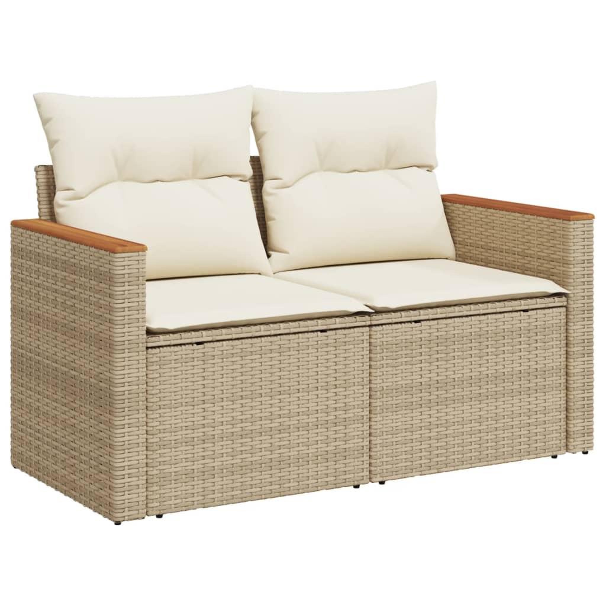 Voir la diapositive 3 : VIDAXL Salon de jardin avec coussins 9 pcs beige resine tressee