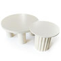 Voir la diapositive 2 : Paris Prix Lot de 2 Tables Basses Rondes  Ericka  80cm Crème