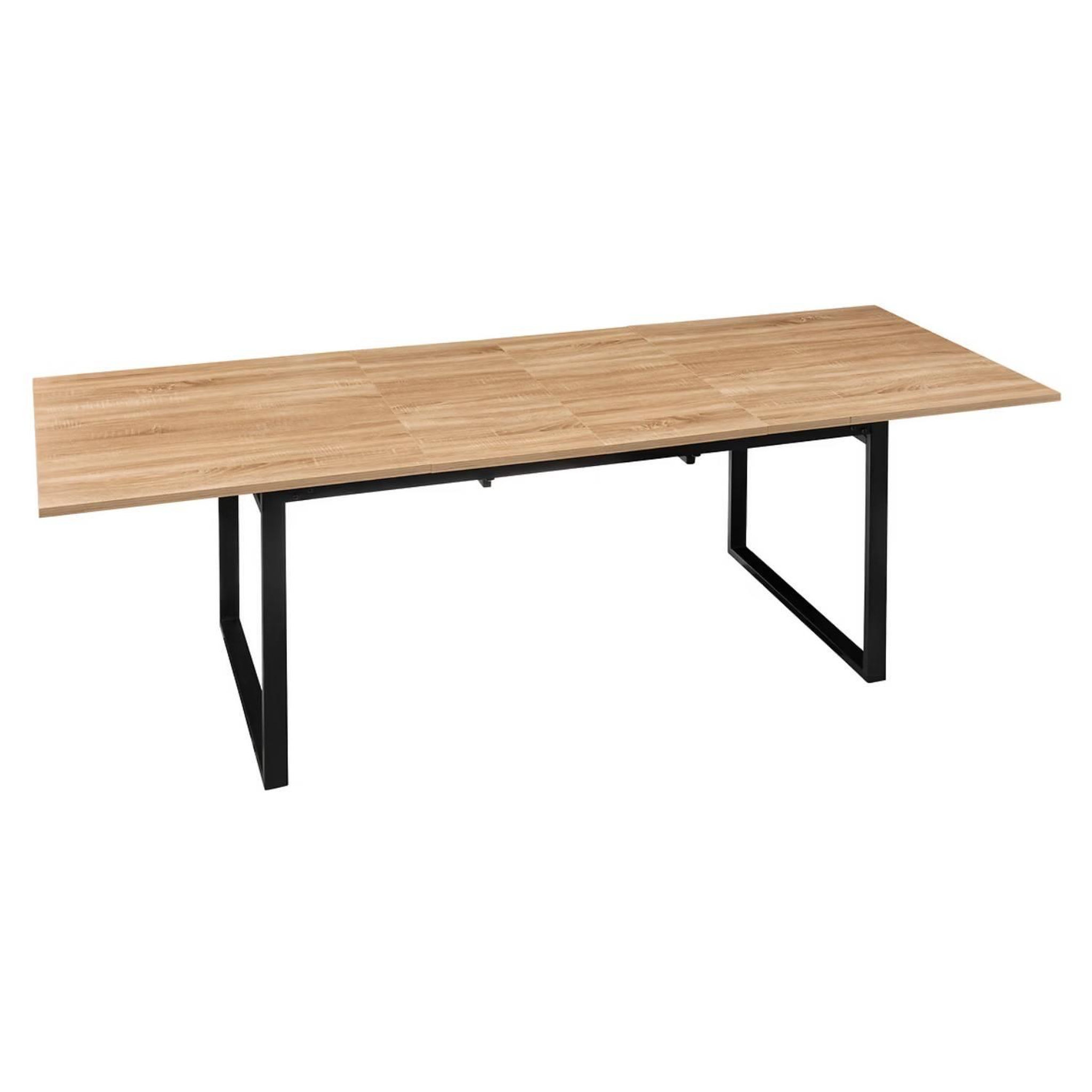 Voir la diapositive 2 : FIVE Table à manger extensible effet chêne pour 6 à 8 personnes aliaj - beige