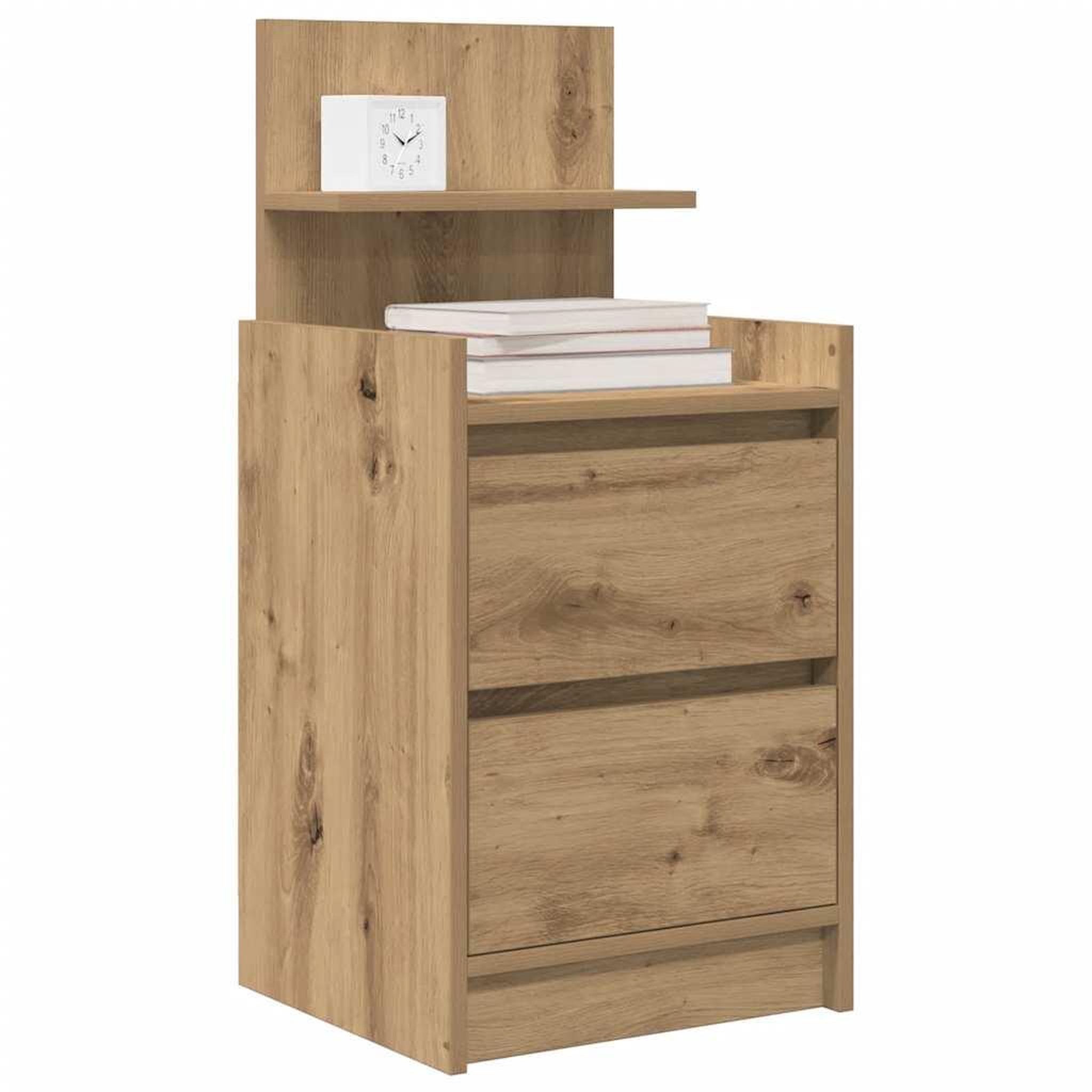 Voir la diapositive 4 : VIDAXL Table de chevet avec 2 tiroirs chene artisanal 38x34x80 cm