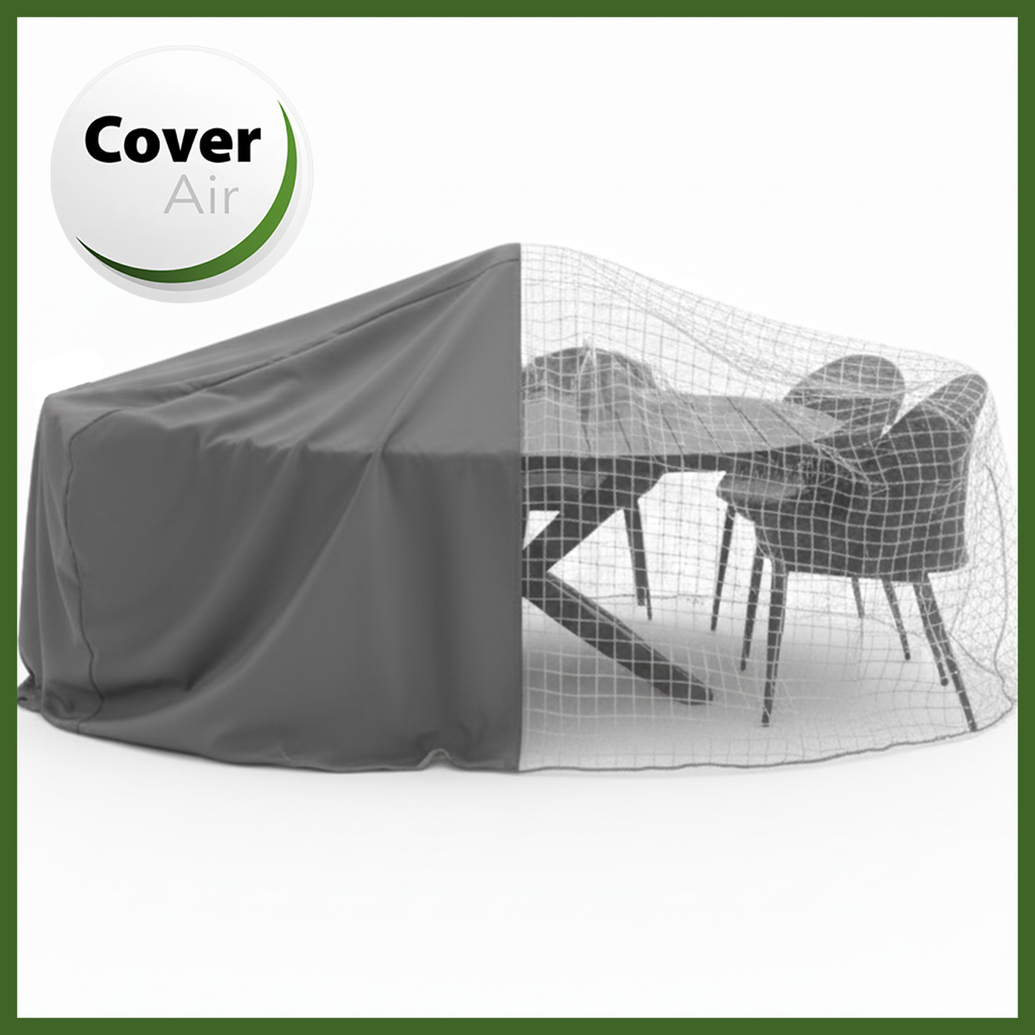 Voir la diapositive 2 : Jardiline Housse TABLE RONDE + CHAISES - 6 pers. - Ø 160 x 70 cm - Cover Air