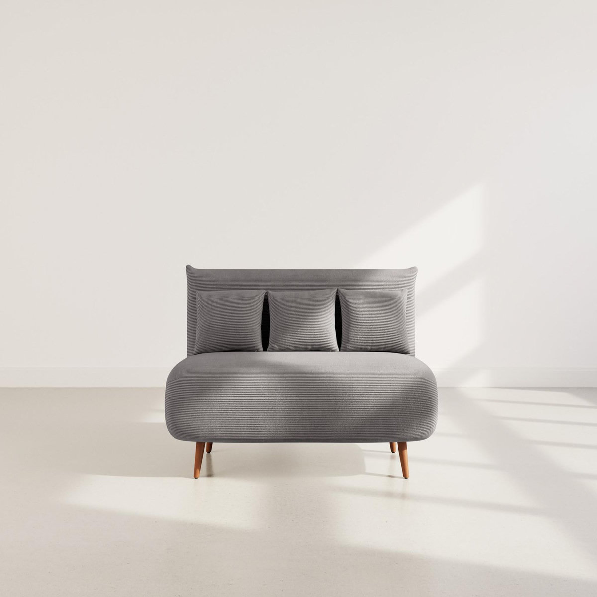 BEST MOBILIER Lumi - banquette convertible clic-clac 2 places en velours côtelé