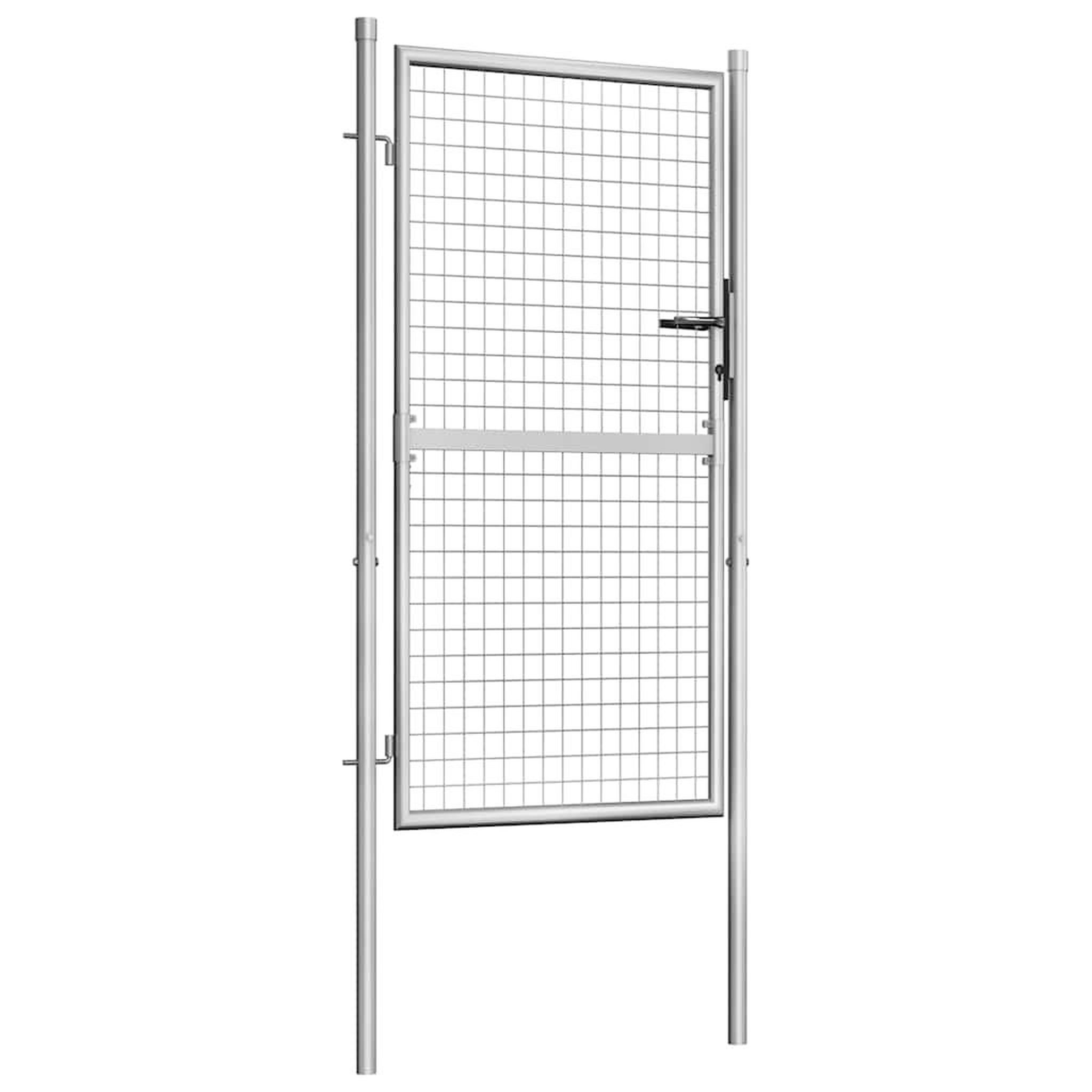 Voir la diapositive 2 : VIDAXL Portail de jardin en acier galvanise 105x150 cm argente