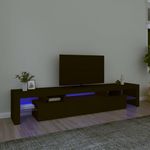 VIDAXL Meuble TV avec lumieres LED Noir 215x36,5x40 cm