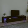 Voir la diapositive 1 : VIDAXL Meuble TV avec lumieres LED Noir 215x36,5x40 cm