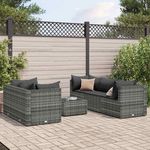 VIDAXL Salon de jardin 6 pcs avec coussins Gris Resine tressee