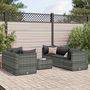 Voir la diapositive 1 : VIDAXL Salon de jardin 6 pcs avec coussins Gris Resine tressee