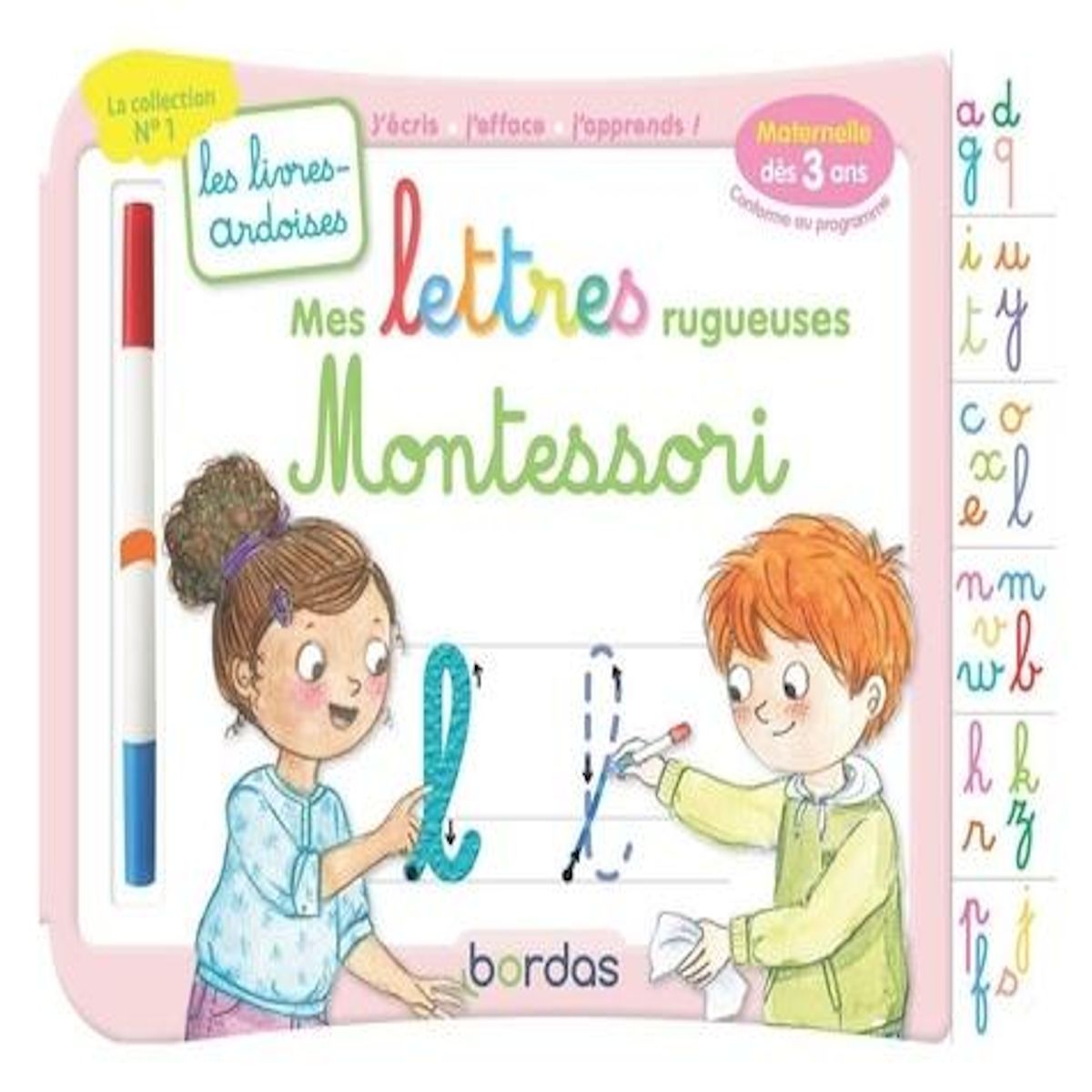 MES LETTRES RUGUEUSES MONTESSORI. AVEC UN FEUTRE EFFACABLE, Lescoat Elen