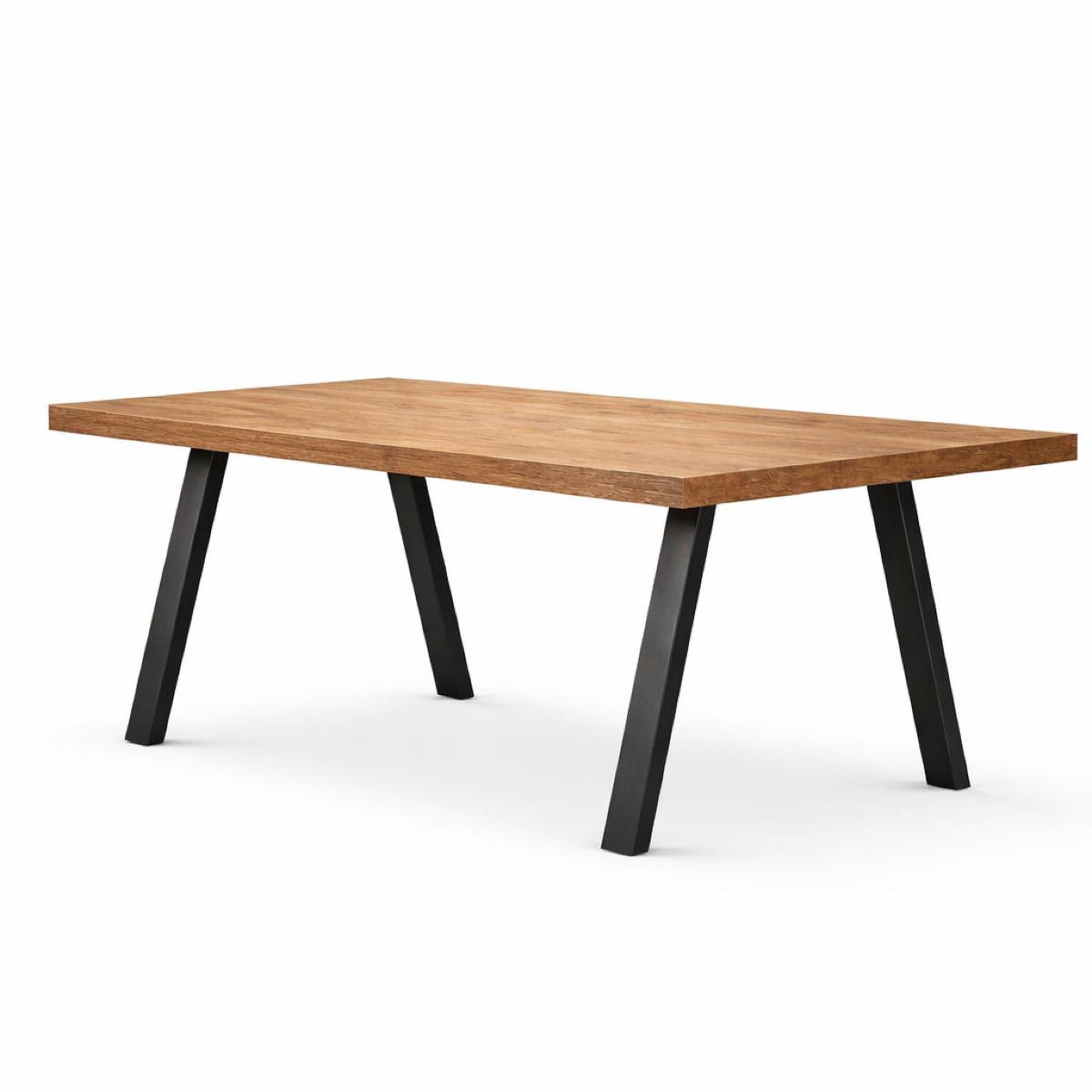 JLC KREATION Table à manger industriel en bois et pied métal 200cm PEDRO