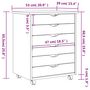 Voir la diapositive 6 : VIDAXL Armoire roulante avec tiroirs MOSS gris bois de pin solide