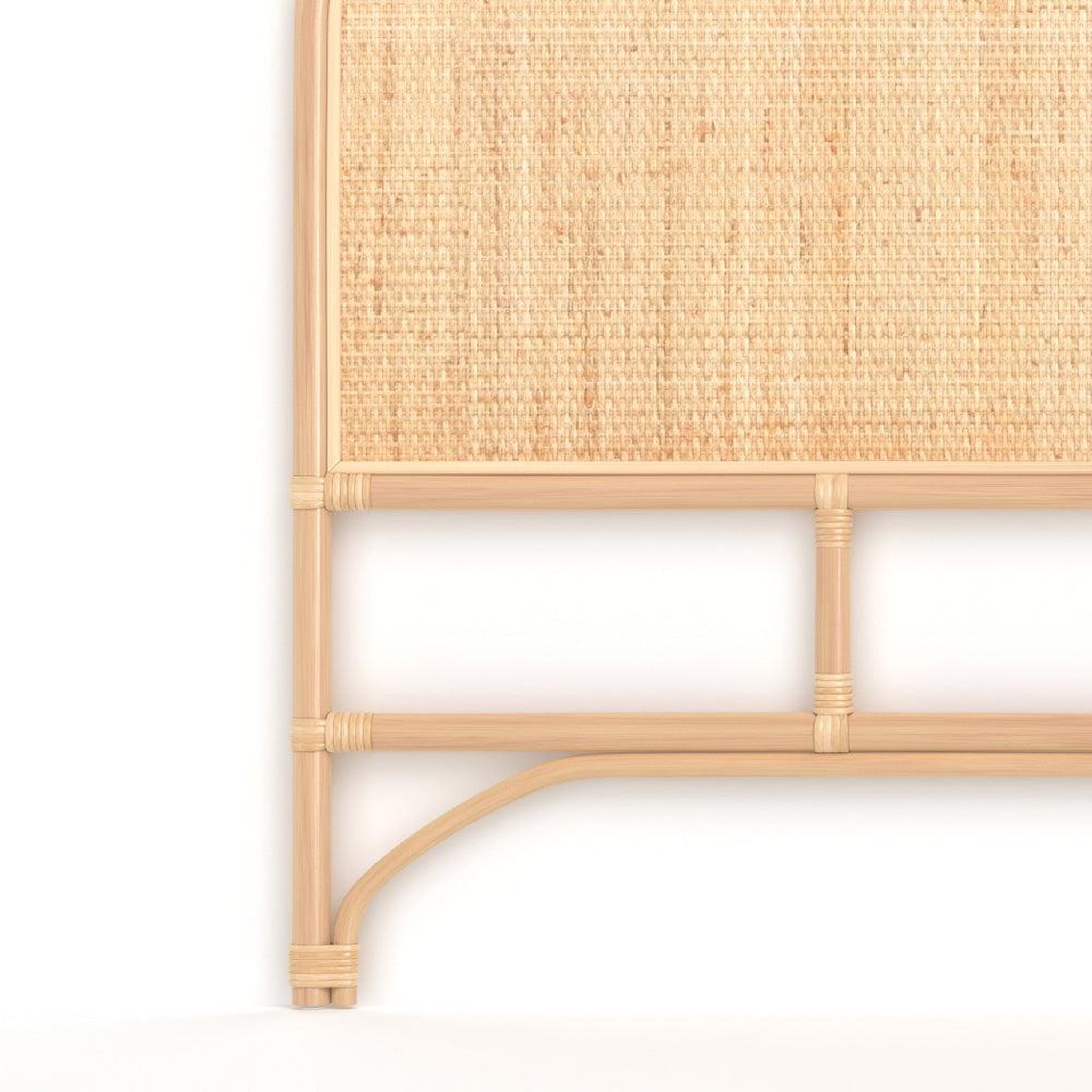 Voir la diapositive 3 : MAISON PAVANE Tête de lit 160 cm en rotin naturel-Grace