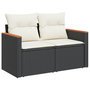 Voir la diapositive 3 : VIDAXL Salon de jardin 5 pcs avec coussins noir resine tressee