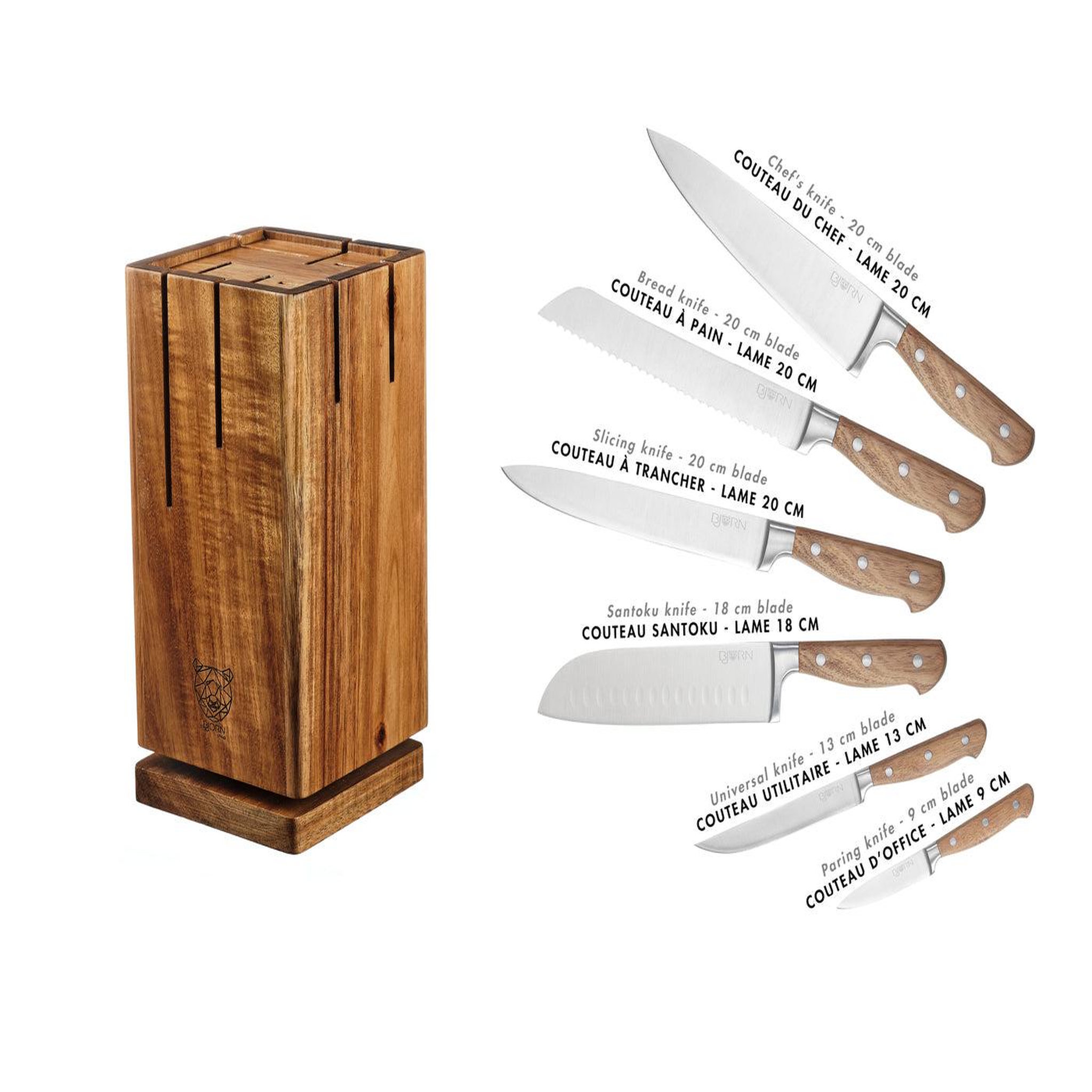 Voir la diapositive 3 : BJORN Bloc couteaux de cuisine jakob skagen - 7 pièces